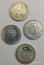 Allemagne, République de Weimar Collection of 3 Reichsmark, Postzegels en Munten