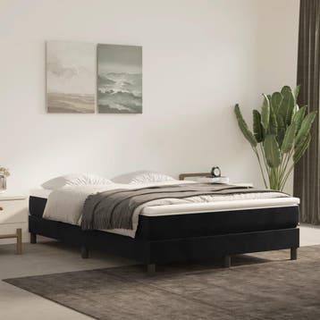 vidaXL Boxspring bed 140x200 cm fluweel zwart, Huis en Inrichting, Slaapkamer | Bedden, Verzenden, Nieuw