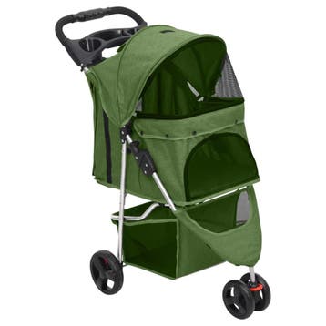 vidaXL Hondenwagen inklapbaar 80x46x98 cm oxford stof groen, Dieren en Toebehoren, Overige Dieren-accessoires, Verzenden, Nieuw