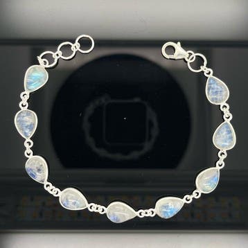 Argent - Bracelet - Pierre de lune naturelle
