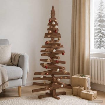 vidaXL Houten kerstboom KOTKA 150 cm Massief grenenhout, Verzenden, Nieuw