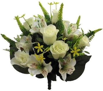 Zijden boeket rozen en alstroemeria mixed astilbe, Nieuw