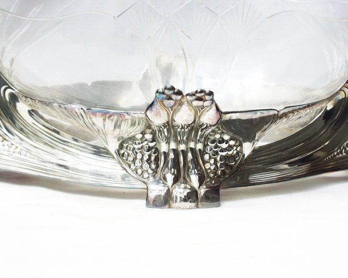 WMF - Jardinière - Verzilverd tin en geslepen glas, Antiek en Kunst, Antiek | Meubels | Stoelen en Sofa's