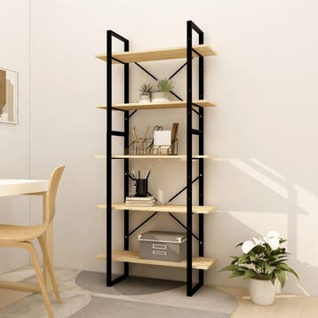 vidaXL Boekenkast met 5 schappen 80x30x175 cm massief, Verzenden, Nieuw