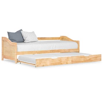 vidaXL Bedbank uittrekbaar grenenhout 90x200 cm, Verzenden, Nieuw