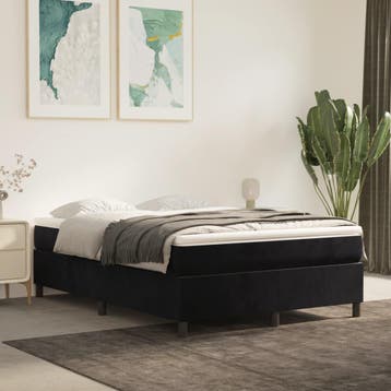 vidaXL Boxspring bed 140x200 cm fluweel zwart, Huis en Inrichting, Slaapkamer | Bedden, Verzenden, Nieuw