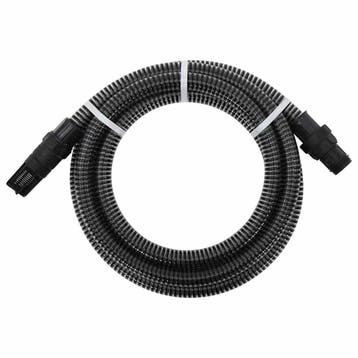 vidaXL Zuigslang met PVC koppelingen 1,1 4 m PVC zwart, Verzenden, Nieuw