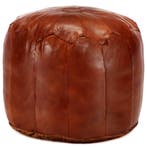 vidaXL Poef 40x35 cm echt geitenleer tan, Verzenden