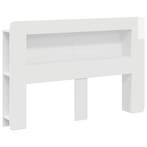 vidaXL Hoofdeinde Kast met opslag Hoogglans Wit, Huis en Inrichting, Slaapkamer | Bedden, Verzenden, Nieuw