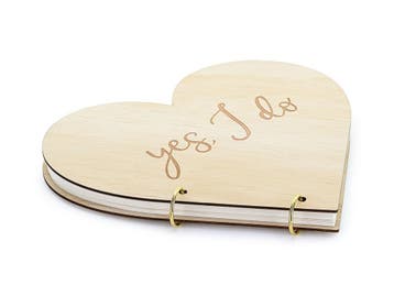 Gastenboek Hart Yes I Do Hout, Verzenden