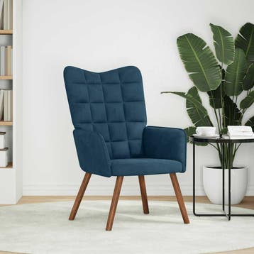 vidaXL Relaxstoel fluweel blauw, Verzenden, Nieuw