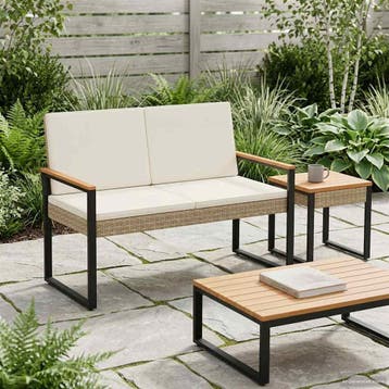 vidaXL Tuinbank 2 -Seater 107 x 61 x 80 cm poly rattan, Verzenden, Nieuw
