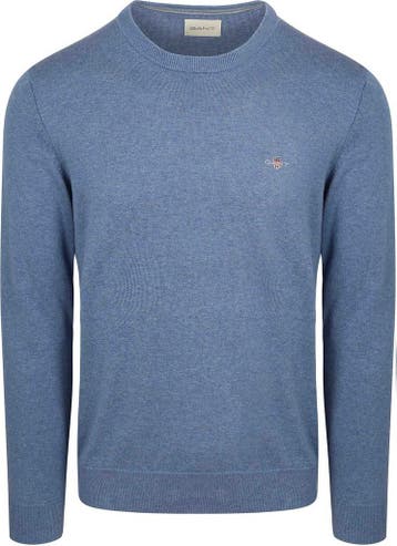 Gant Pullover Melange Blauw maat Maat 52/54 (L) Heren, Vêtements | Hommes, Verzenden
