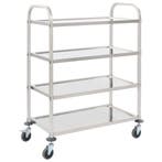 vidaXL Keukentrolley 4-laags 107x55x125 cm roestvrij staal, Verzenden