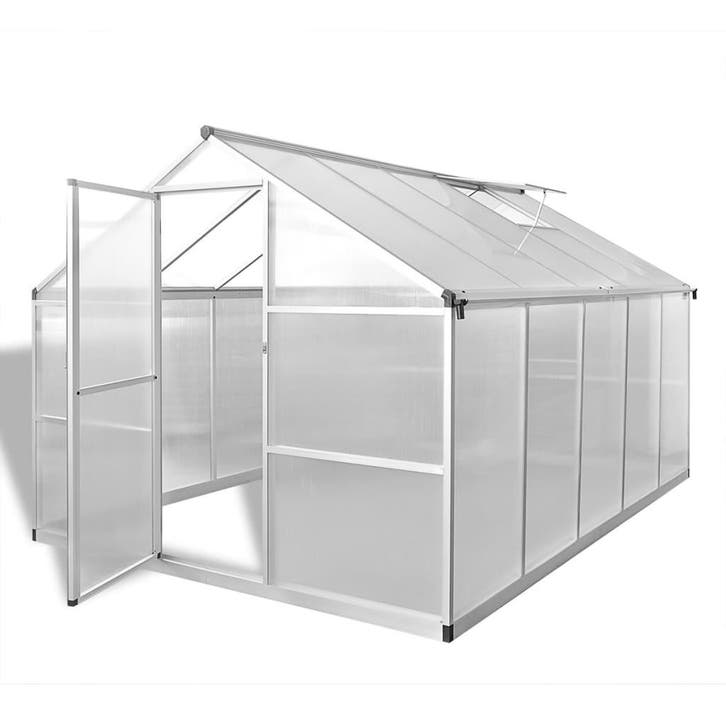 vidaXL Tuinkas met basisframe 7,55 m² versterkt aluminium, Tuin en Terras, Kassen, Nieuw, Verzenden