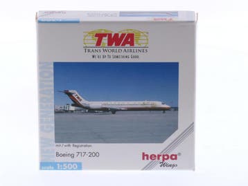 Schaal 1:500 Herpa 512374 TWA - Trans World Airlines Boei..., Ophalen of Verzenden