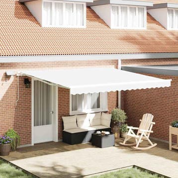 vidaXL Uittrekbare zonnescherm met zonne-LED, Tuin en Terras, Verzenden, Nieuw