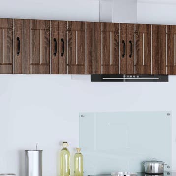 vidaXL Wandkast LUCCA 2 st Bruin eiken Bewerkt hout, Verzenden, Nieuw