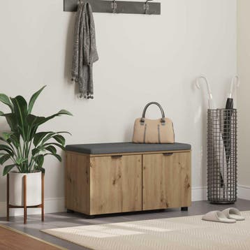 vidaXL Hallenbank Artisan Eik 80 x 38 x 46 cm Geengineerd, Verzenden, Nieuw