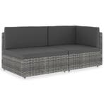 vidaXL Tweezitsbank sectioneel poly rattan grijs, Verzenden, Nieuw