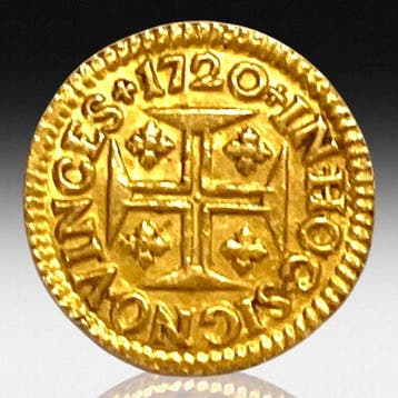 Portugal. D. João V (1706-1750). Gold Pinto Coin 1720