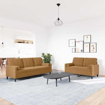 vidaXL 2-delige Loungeset met kussens en bolsters fluweel, Verzenden, Nieuw
