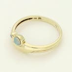 Ring - 14 karaat Geel goud Diamant (Natuurlijk) - Opaal