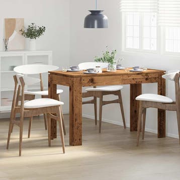 vidaXL Eettafel 120x60x76 cm bewerkt hout oud houtkleurig, Verzenden, Nieuw