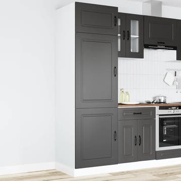 vidaXL Keukenkast Kalmar bewerkt hout zwart, Verzenden