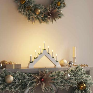 vidaXL Kerst Kaarsbrug 7 LEDs Warmwit 39,5 x 5 x 29 cm, Verzenden, Nieuw