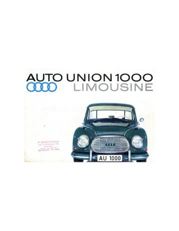 1962 DKW 1000 BROCHURE DUITS, Nieuw