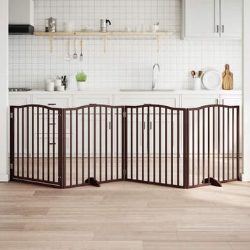 vidaXL Hondenhek inklapbaar 4 panelen 320cm populierenhout, Verzenden