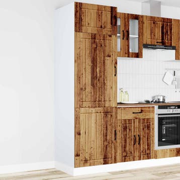 vidaXL Keukenkast Lucca bewerkt hout oud houtkleurig, Huis en Inrichting, Verzenden, Nieuw