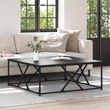 vidaXL Salontafel Zwart Eiken 100 x 100 x 40 cm Bewerkt hout, Verzenden, Nieuw