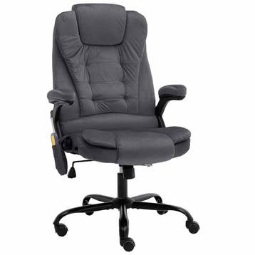 vidaXL Massagekantoorstoel fluweel donkergrijs, Verzenden, Nieuw