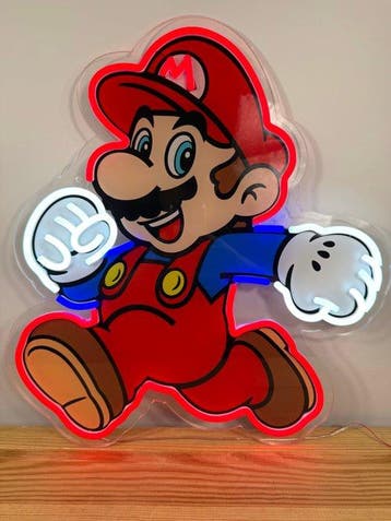Nintendo - Mario - Enseigne lumineuse au néon - plexiglass