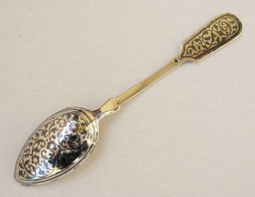 Niello Silver - Theelepel (3) - Moskou, midden twintigste