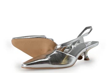 Carrano Slingbacks in maat 40 Zilver, Kleding | Dames, Schoenen, Overige kleuren, Verzenden, Zo goed als nieuw, Carrano
