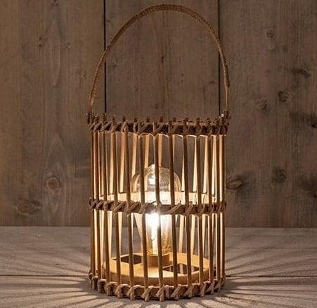 Solar lantern windlicht bamboe naturel annas collection met, Hobby en Vrije tijd, Knutselen, Nieuw