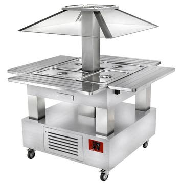 Gekoeld Buffet | GOURMET LINE | Hout/RVS | 4x 1/1 GN |, Verzenden, Nieuw in verpakking