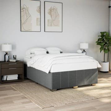 vidaXL Bedframe zonder matras stof donkergrijs 160x200 cm, Verzenden, Nieuw