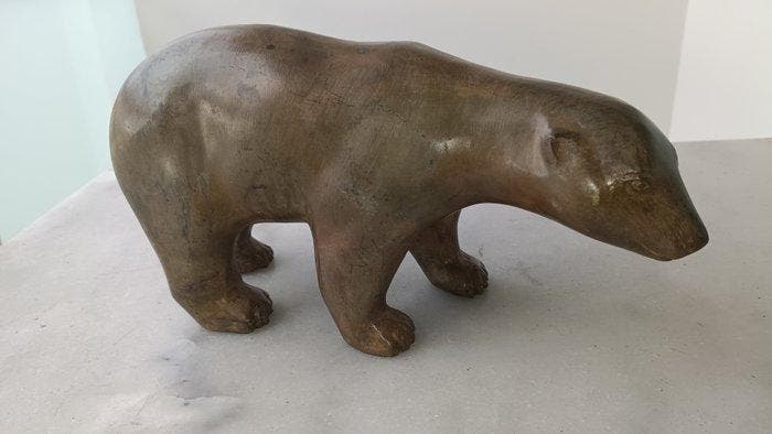 Pierre Chenet (XX-XXI) - sculptuur, Lours - 16 cm -, Antiquités & Art, Curiosités & Brocante