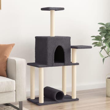 vidaXL Kattenmeubel met sisal krabpalen 122 cm donkergrijs, Verzenden