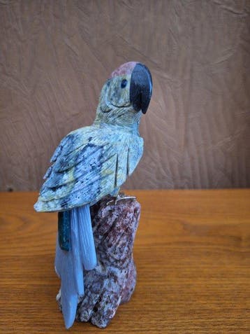 Figurine - Papegaai beeld - Pierre, Métal, pierre