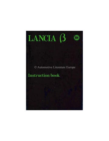 1980 LANCIA BETA INSTRUCTIEBOEKJE ENGELS, Ophalen of Verzenden
