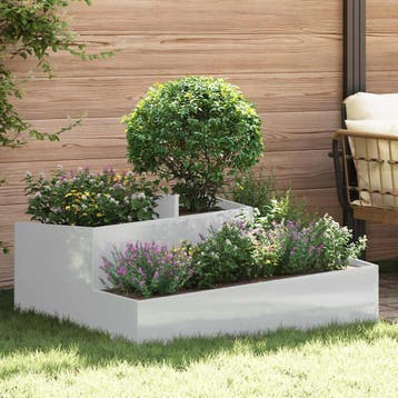vidaXL Plantenbak zilver 100 x 100 x 50 cm Gegalvaniseerd, Tuin en Terras, Verzenden, Nieuw