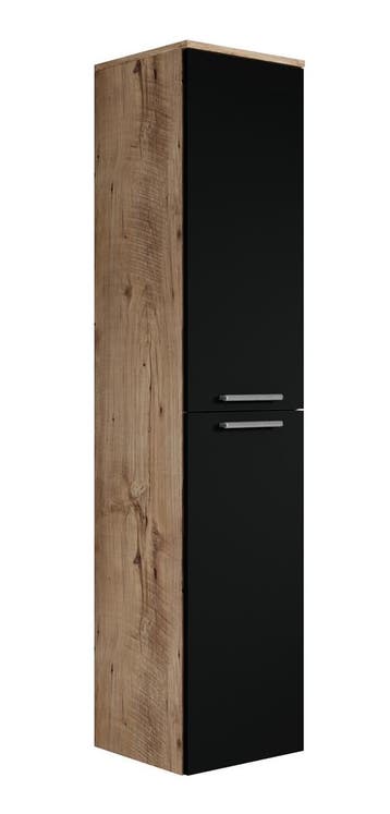 Badkamerkast Venus 30 x 30 x 160 cm Kastanje Eiken zwart, Doe-het-zelf en Bouw, Verzenden, Nieuw
