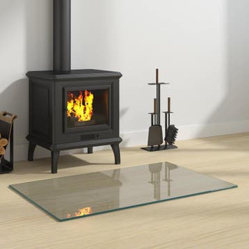 vidaXL Glazen haardplaat Transparant 80 x 50 cm Glas, Verzenden, Nieuw