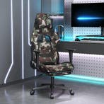 vidaXL Massage gamestoel met voetensteun stof zwart en, Verzenden