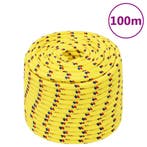 vidaXL Boottouw 14 mm 100 m polypropyleen geel, Verzenden, Nieuw
